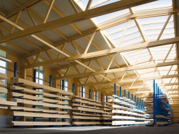 Hall industriel de stockage en bois à Broich