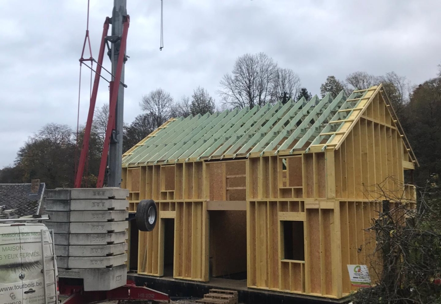 Charpente industrielle pour construction en ossature bois