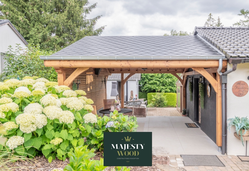 Couverture de terrasse en bois à Beffe 