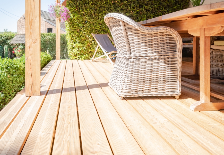 pose d'une terrasse en bois à namur