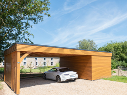 Carport à toiture plate avec abri intégré à Andenne