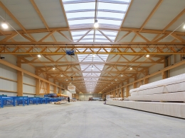 Bâtiment industriel structure bois en province de Liège